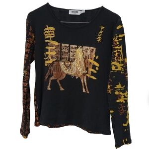 Vintage MOSCHINO Jeans horse embroidered t-shirt size 8